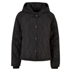 Damska kurtka oversize z kapturem Urban Classics Diamond. Czarne kurtki sportowe damskie Urban Classics, m, bez wzorów, z materiału, z kapturem. Za 235.55 zł.