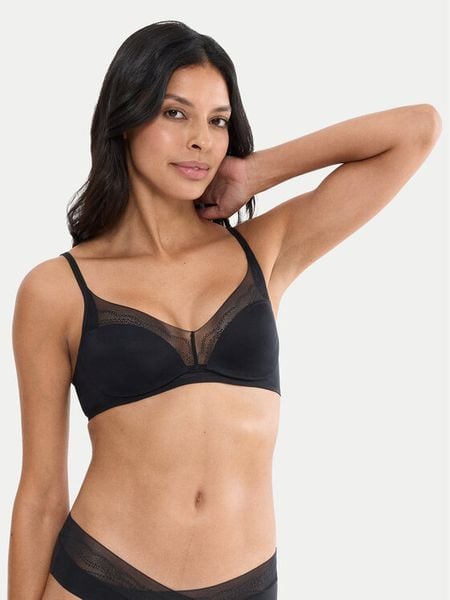 Triumph Biustonosz bezfiszbinowy Breathe & Lift Smart 10226333 Czarny. Czarne biustonosze Triumph, bez wzorów, z syntetyku. Za 121.99 zł.