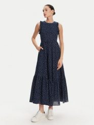 Pepe Jeans Sukienka codzienna Deborah PL953666 Granatowy Regular Fit. Niebieskie sukienki damskie Pepe Jeans, na co dzień, m, bez wzorów, z bawełny, bez kołnierzyka, bez ramiączek, proste. Za 309.99 zł.