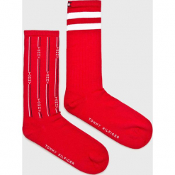 Tommy Hilfiger - Skarpetki (2-pack). Czerwone skarpety damskie Tommy Hilfiger, z bawełny. Za 49.90 zł.
