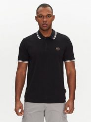 Napapijri Polo E-Macas NP0A4ID59411 Czarny Regular Fit. Czarne koszulki polo męskie Napapijri, m, bez wzorów, z bawełny, bez ramiączek. Za 189.99 zł.