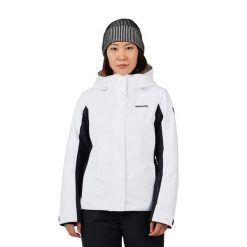 Kurtka narciarska damska izolowana Rossignol Velika. Białe kurtki damskie Rossignol, na zimę, bez wzorów, bez kaptura. Za 1,668.50 zł.