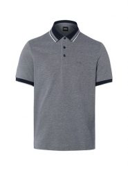 BOSS koszulka polo Mężczyźni Bawełna (100%) niebieski, S. Niebieskie koszulki polo męskie Boss, m, bez wzorów, z bawełny, bez kołnierzyka, bez ramiączek. Za 599.95 zł.