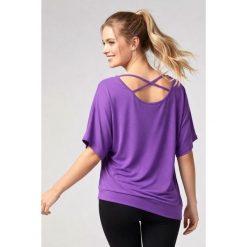 Bluzka damska do tańca i fitness Kizomba violet 2skin. Fioletowe bluzki damskie 2SkIN, bez wzorów, bez kołnierzyka, bez ramiączek. W wyprzedaży za 99.00 zł.
