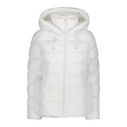 Kurtka puchowa z kapturem z efektem 3D dla kobiet CMP. Białe kurtki damskie CMP, l, bez wzorów, z puchu, z kapturem. W wyprzedaży za 697.00 zł.
