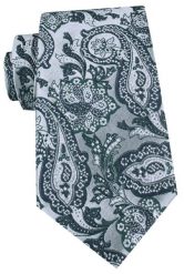 Męski Krawat - Chattier - Zimne Odcienie Zieleni i Srebra. Szare krawaty i muchy Chattier, bez wzorów, z tkaniny, eleganckie. Za 55.00 zł.