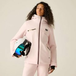 Damska kurtka narciarska Bluebird. Czerwone kurtki snowboardowe damskie Dare 2b, bez wzorów, z materiału, długie, z kapturem, narciarskie. Za 587.00 zł.