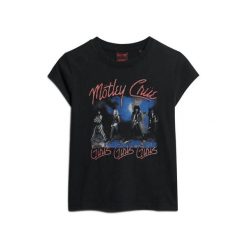 Koszulka z rękawem dla kobiet Superdry Mötley Crüe. Czarne t-shirty damskie Superdry., m, bez wzorów, bez kołnierzyka. Za 197.05 zł.