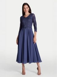 Swing Sukienka koktajlowa 5AI08900 Niebieski Regular Fit. Niebieskie sukienki damskie Swing, bez wzorów, z syntetyku, wizytowe, bez kołnierzyka, bez ramiączek. Za 419.99 zł.