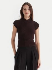 TWINSET Bluzka 252TT3550 Brązowy Regular Fit. Brązowe bluzki damskie Twinset, xl, bez wzorów, z wiskozy, bez kołnierzyka, bez ramiączek. Za 529.99 zł.