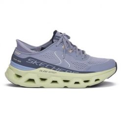 Buty do biegania damskie Skechers Blmt Glide Step. Niebieskie obuwie sportowe damskie Skechers, bez wzorów, z materiału, do biegania. Za 589.00 zł.