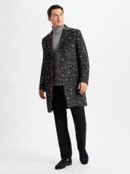 Finshley & Harding London wełniany płaszcz Mężczyźni szary|czarny, 54. Czarne płaszcze męskie Finshley & Harding London, m, bez wzorów, z wełny, eleganckie, bez kaptura. Za 599.95 zł.