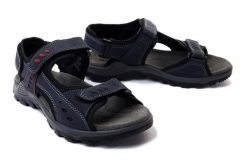 MANITU 610008-05 blau, sandały męskie. Niebieskie sandały męskie Manitu, bez zapięcia. Za 167.93 zł.