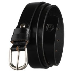 Czarny pasek damski ze skóry naturalnej ze srebrną, klasyczną klamrą - Peterson. Czarne paski damskie Peterson, bez wzorów, ze skóry, klasyczne. Za 45.00 zł.