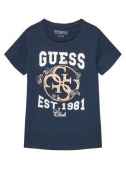 Guess T-Shirt J5YI25 K6YW4 Granatowy Regular Fit. Niebieskie t-shirty i topy dla dziewczynek Guess, z aplikacjami, z bawełny, bez ramiączek. Za 69.00 zł.