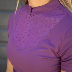 Damska koszulka do jazdy konnej Harry's Horse Denici Cavalli. Fioletowe t-shirty damskie HARRYS HORSE, l, z aplikacjami, z elastanu, bez kołnierzyka. Za 221.50 zł.