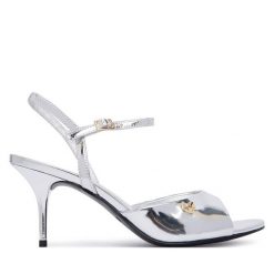 Sandały LOVE MOSCHINO. Szare sandały damskie Love Moschino, bez wzorów, bez obcasa, na szpilce, bez zapięcia. Za 939.99 zł.