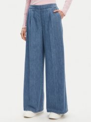 United Colors Of Benetton Spodnie palazzo 4KOWDF01B Niebieski Wide Leg. Niebieskie spodnie materiałowe damskie United Colors Of Benetton, m, bez wzorów, z bawełny. Za 219.99 zł.