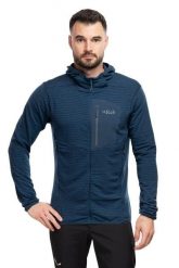 Bluza trekkingowa Ascendor Light Hoody. Niebieskie bluzy męskie RAB, m, bez wzorów, z hardshellu, z kapturem. Za 509.99 zł.