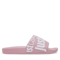 Klapki Just Cavalli. Czerwone klapki damskie Just Cavalli, bez wzorów, bez obcasa. Za 219.99 zł.