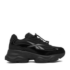 Sneakersy Reebok. Czarne trampki i tenisówki chłopięce Reebok, bez wzorów, bez zapięcia. Za 149.99 zł.