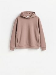 Bluza z kaputrem - beżowy. Brązowe bluzy męskie Reserved, l, bez wzorów, z dzianiny, bez kaptura. Za 139.99 zł.