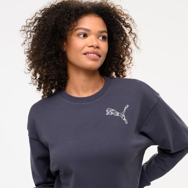 Bluza damska Puma Gym & Pilates. Szare bluzy sportowe damskie Puma, m, bez wzorów, z bawełny, bez kaptura, na fitness i siłownię. W wyprzedaży za 99.99 zł.