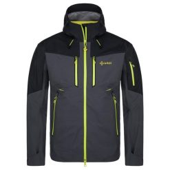 Męska wodoodporna kurtka outdoorowa Kilpi HASTAR-M. Czarne kurtki sportowe męskie Kilpi, na zimę, m, bez wzorów, z materiału, narciarskie, Dermizax. Za 716.50 zł.