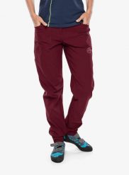 Spodnie wspinaczkowe damskie La Sportiva Mantra Pant. Czerwone spodnie materiałowe damskie La Sportiva, xs, bez wzorów, z bawełny, z podwyższonym stanem. Za 480.00 zł.