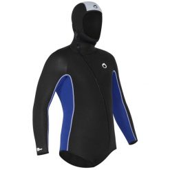 Kurtka do nurkowania męska Subea SCD z neoprenu 5,5 mm z kapturem. Czarne kurtki męskie SUBEA, m, bez wzorów, z gumy, sportowe, z kapturem. Za 399.99 zł.