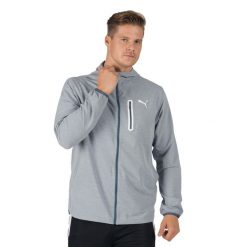 Kurtka treningowa męska PUMA Train Ultraweave. Szare kurtki męskie Puma, m, bez wzorów, z materiału, sportowe, bez kaptura. Za 159.99 zł.