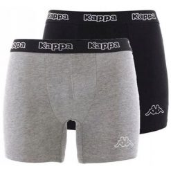 Bokserki Kappa 2-Pack Czarno-Szare - Komfort dla Mężczyzn. Czarne bokserki męskie Kappa, m, bez wzorów, z bawełny. Za 35.89 zł.