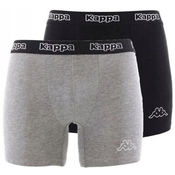 Bokserki Kappa 2-Pack Czarno-Szare - Komfort dla Mężczyzn. Czarne bokserki męskie Kappa, m, bez wzorów, z bawełny. Za 35.89 zł.