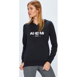 Adidas Performance - Bluza. Czarne bluzy damskie adidas Performance, z aplikacjami, z bawełny. Za 229.90 zł.