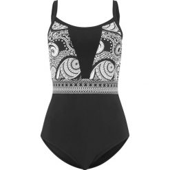 Kostium kąpielowy wyszczuplający bonprix czarno-biały. Czarne kostiumy jednoczęściowe damskie bonprix. Za 149.99 zł.
