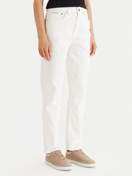 Calvin Klein Jeans Jeansy LV047F703G Biały Mom Fit. Białe jeansy damskie Calvin Klein Jeans. Za 265.99 zł.