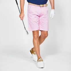 Spodenki do golfa chino męskie Inesis MW500. Brązowe buty sportowe męskie INESIS, z bawełny, bez zapięcia, na golfa. Za 69.99 zł.