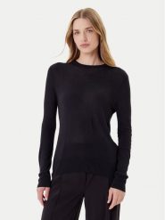 Calvin Klein Sweter LV044C339G Czarny Regular Fit. Czarne swetry damskie Calvin Klein, m, bez wzorów, z wiskozy, bez kołnierzyka, bez ramiączek, bez kaptura. Za 309.99 zł.