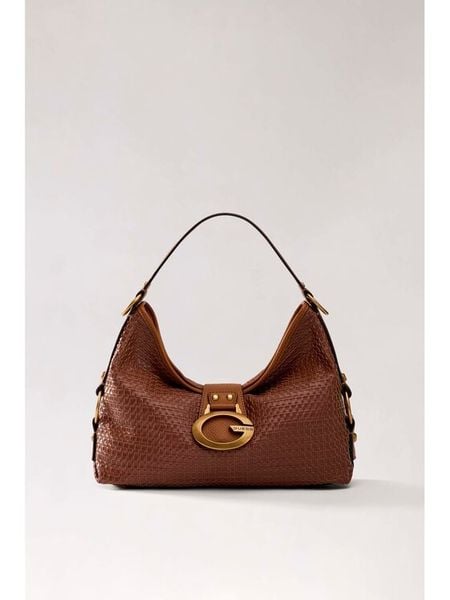 Guess Torebka Camden HWWW93 08180 Brązowy. Brązowe listonoszki damskie Guess, z aplikacjami, ze skóry, bez dodatków. Za 607.99 zł.