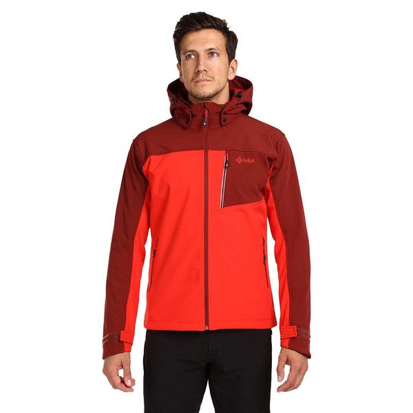 Męska kurtka softshell Kilpi RAVIO-M. Czerwone kurtki męskie Kilpi, l, bez wzorów, z softshellu, trekkingowe. Za 318.77 zł.