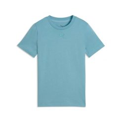 T-shirt dziewczęcy Puma ESS Centered. Niebieskie t-shirty i topy dla dziewczynek Puma, bez wzorów, ze skóry, bez ramiączek. Za 112.50 zł.