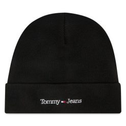 Czapka Tommy Jeans. Czarne czapki i kapelusze męskie Tommy Jeans, na zimę, bez wzorów, z jeansu. Za 159.99 zł.