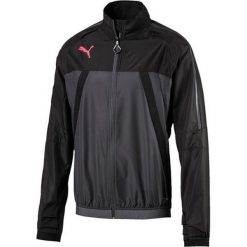 Kurtka funkcyjna w kolorze szaro-czarnym. Czarne kurtki męskie marki Puma, bez wzorów. W wyprzedaży za 150.95 zł.