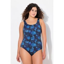 Damskie Strój kąpielowy liście bez miękkich miseczek z recyklingu. Niebieskie kostiumy jednoczęściowe damskie Ulla Popken, plus size, bez wzorów, z elastanu, sportowe, plus size. Za 199.99 zł.