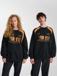 Bluza oversize Hummel Crew HSW. Czarne bluzy damskie Hummel, xs, bez wzorów, z bawełny, bez kaptura. Za 287.00 zł.