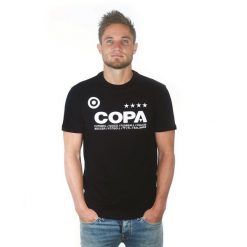 Koszulka dla dorosłych - COPA Básica - Preto. Czarne koszulki sportowe męskie COPA FOOTBALL, xl, bez wzorów, bez kołnierzyka, bez ramiączek, do piłki nożnej. Za 190.62 zł.