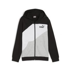 Młodzieżowa bluza z kapturem i zapięciem na zamek PUMA POWER Colourblock PUMA. Czarna bluzy męskie Puma, m, bez wzorów, z dzianiny, z kapturem. Za 245.95 zł.