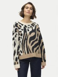 Vero Moda Sweter Kai 10310645 Beżowy Regular Fit. Brązowe swetry damskie Vero Moda, s, bez wzorów, z syntetyku, bez kołnierzyka, bez ramiączek, bez kaptura. Za 89.99 zł.