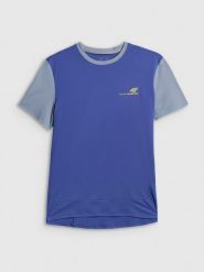 4F Koszulka rowerowa męska - fioletowa S. Fioletowe t-shirty męskie 4f, m, bez wzorów, z dzianiny, bez kołnierzyka. Za 139.99 zł.