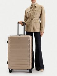 GINO ROSSI Walizka duża C-GIN-L-002-05-GOLD Złoty. Żółte walizki męskie Gino Rossi, bez wzorów, z tworzywa sztucznego, duże. Za 299.99 zł.